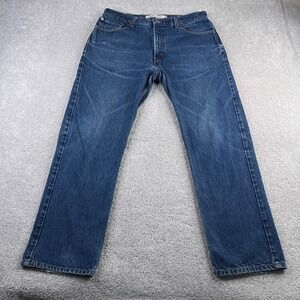 VINTAGE Levis Jeans Mens 38x32 Blue 505 Regular Fit Straight Leg Workwear Denim